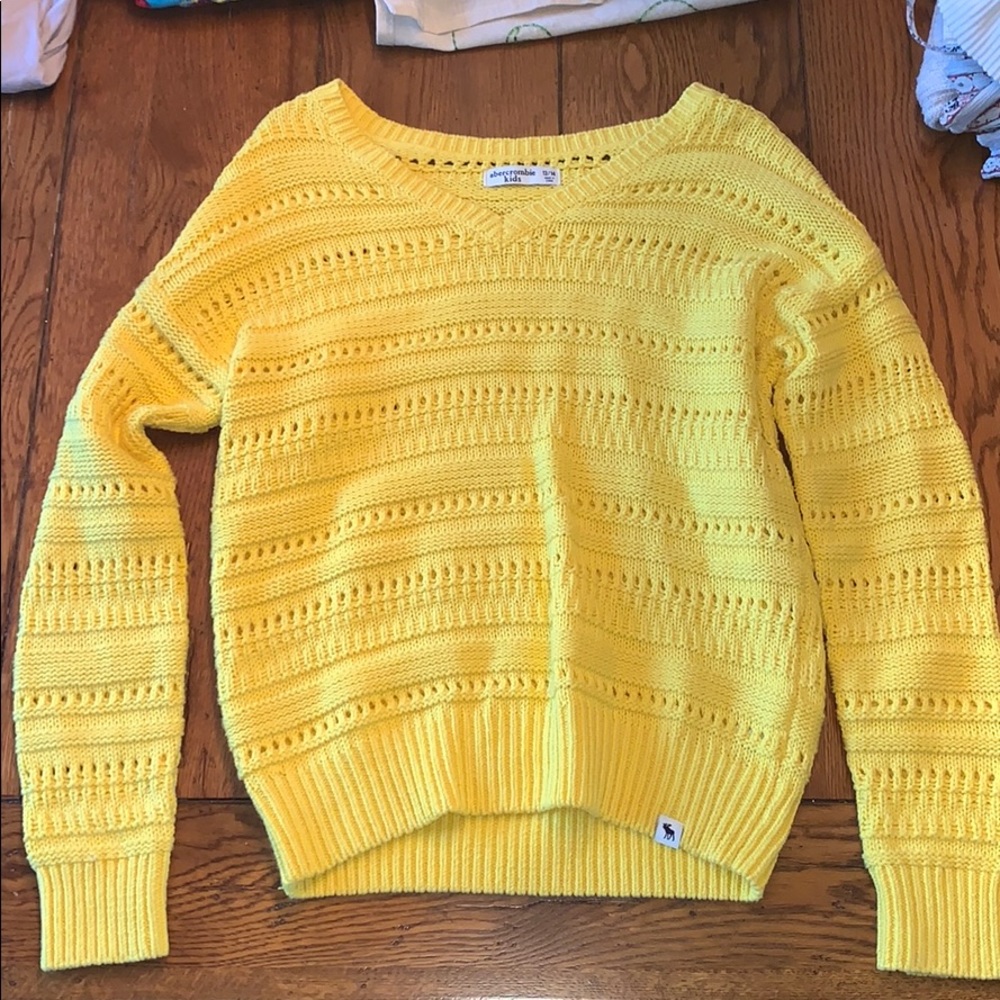 Yellow V-Neck Abercrombie Kids Sweater